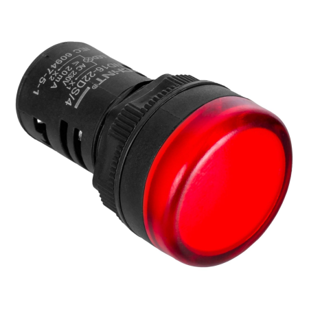 Лампа светосигнальная ND16-22DS/4 230V AC/DC d22мм красный IP40 CHINT — фото, характеристики