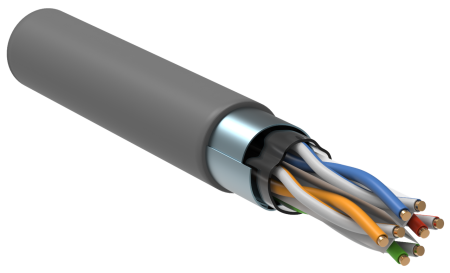 Витая пара ITK F/UTP, Cat.6, 4х2х23 AWG, solid, PVC, 305 м, серый — фото, характеристики