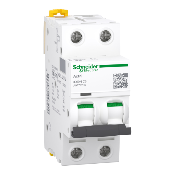 Автоматический выключатель Schneider Acti9 iC60N, 2P, 6 A, 6 кА, С — фото, характеристики